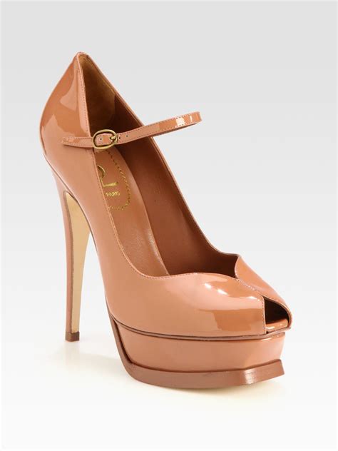 ysl shoes low heel|ysl platform heels.